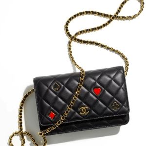 CHANEL WOC BLACK CAVIAR LEATHER WITH ENAMEL GOLD CHAIN MONACO EDITION